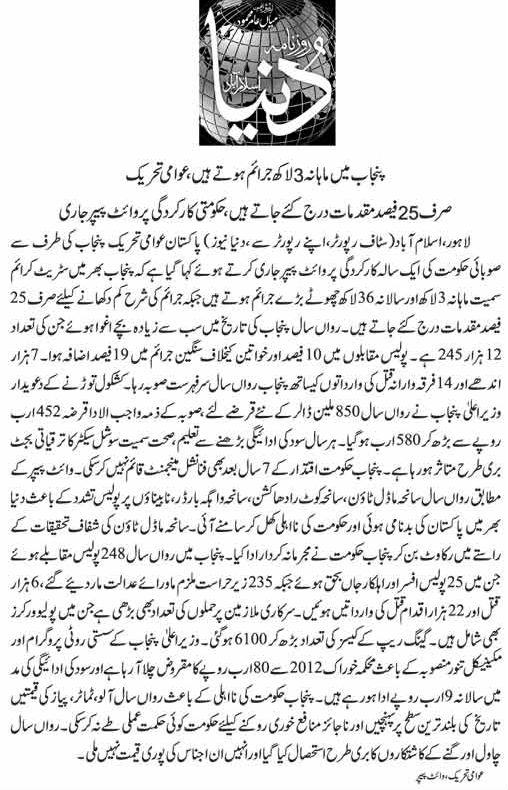 تحریک منہاج القرآن Minhaj-ul-Quran  Print Media Coverage پرنٹ میڈیا کوریج Daily Dunya Back Page 